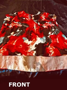 TUNIC, OPEN SIDES, MULTICOLOUR, SIZE 24, CAP SLEEVES, KEYHOLE NECKLINE, KEYHOLE